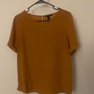 Mustard short sleeve blouse
